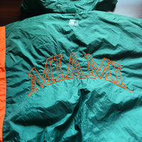 Vintage 90s Starter University Of Miami Hurricanes Zip Windbreaker Jacket Mens L