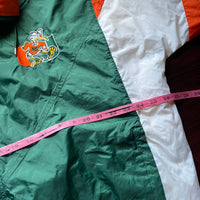 Vintage 90s Starter University Of Miami Hurricanes Zip Windbreaker Jacket Mens L